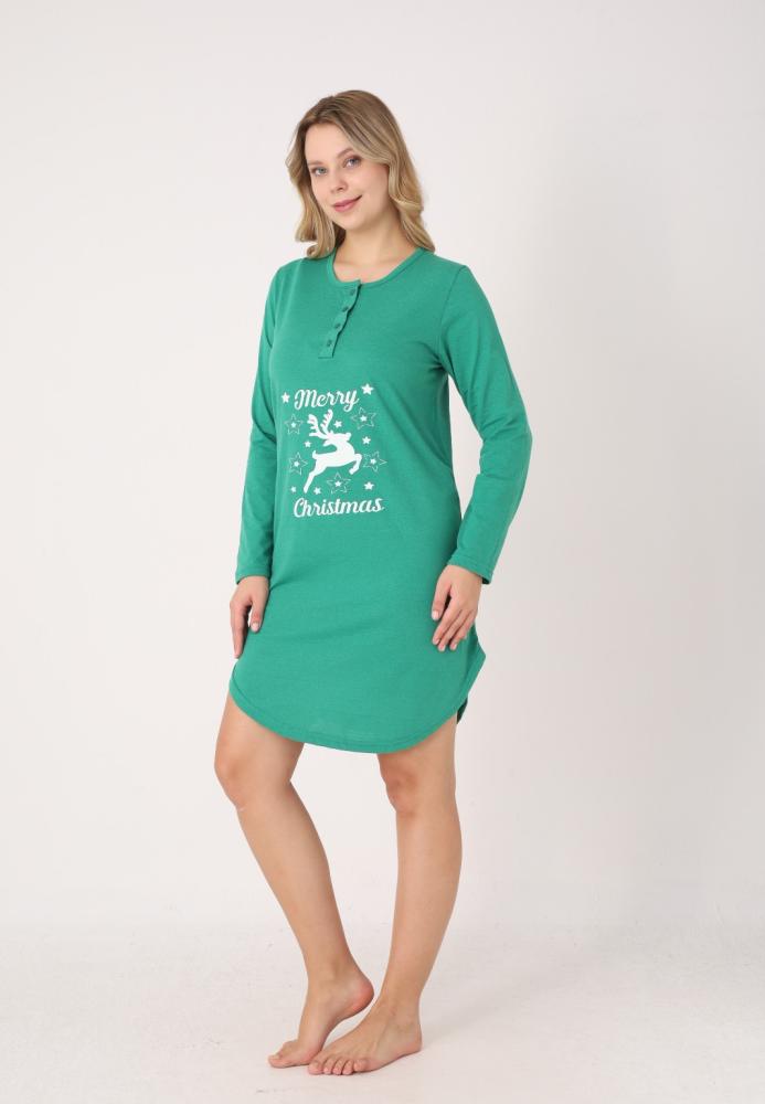 Camasa de noapte Craciun,Imprimeu Ren,En-gros